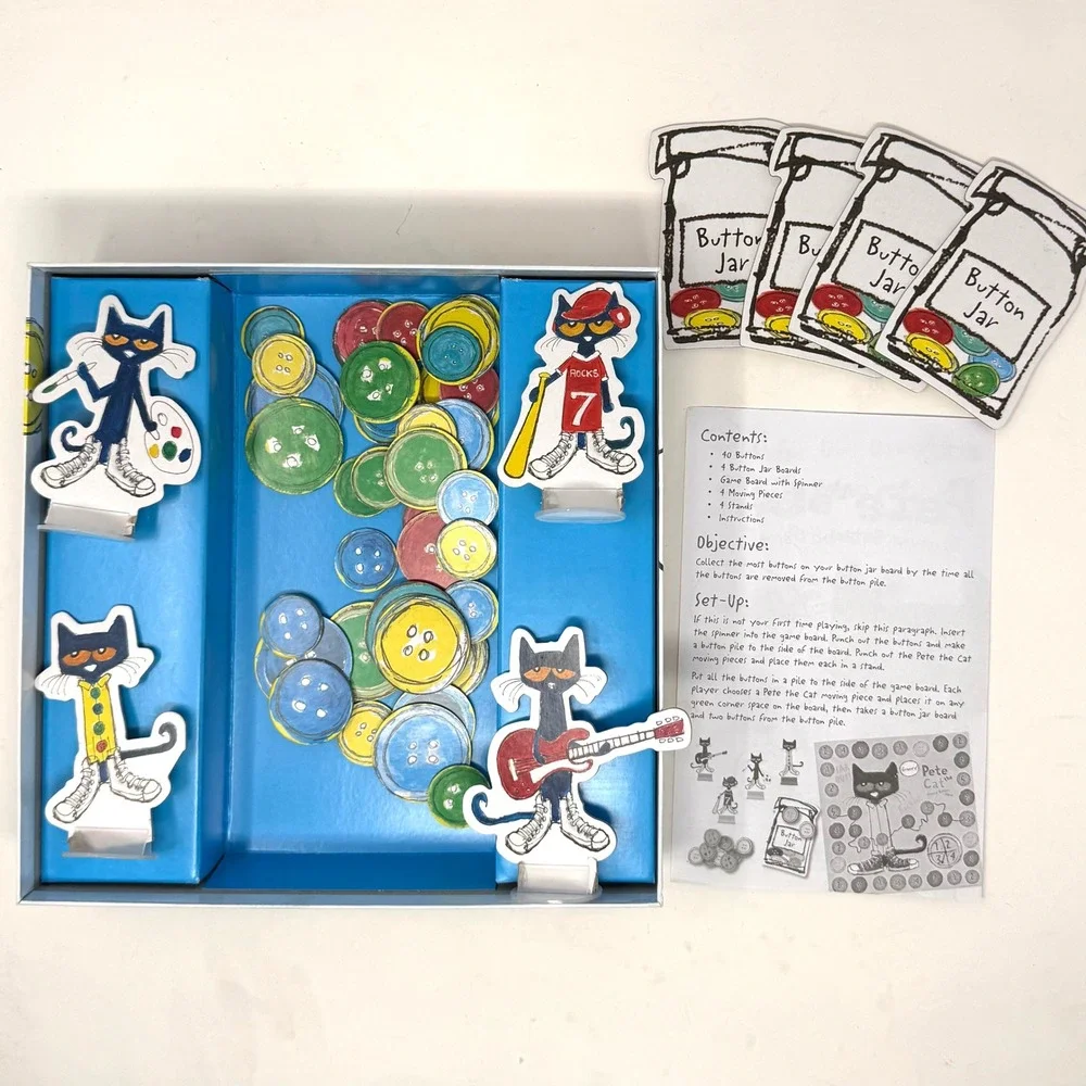 Briarpatch Pete the Cat Groovy Buttons Game Preschool Board Game 01256 Ages 3+